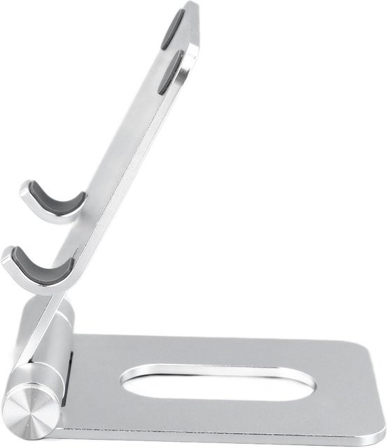 DIYelecs Faltbarer Handyhalter aus Aluminiumlegierung für den Schreibtisch in Silber und Weiß - Bild 1