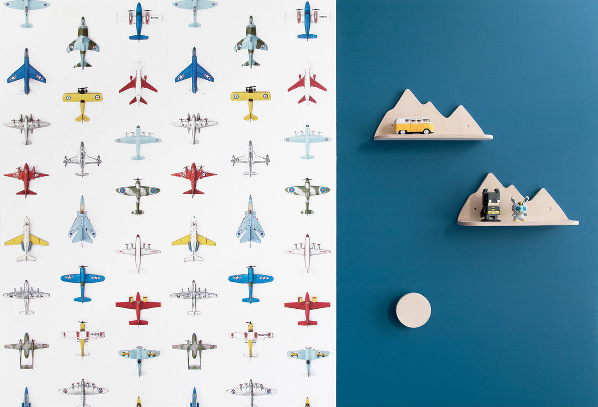 Studio Ditte Tapete Airplanes in Multicolour mit Vintage-Motiv für das Kinderzimmer - Bild 1
