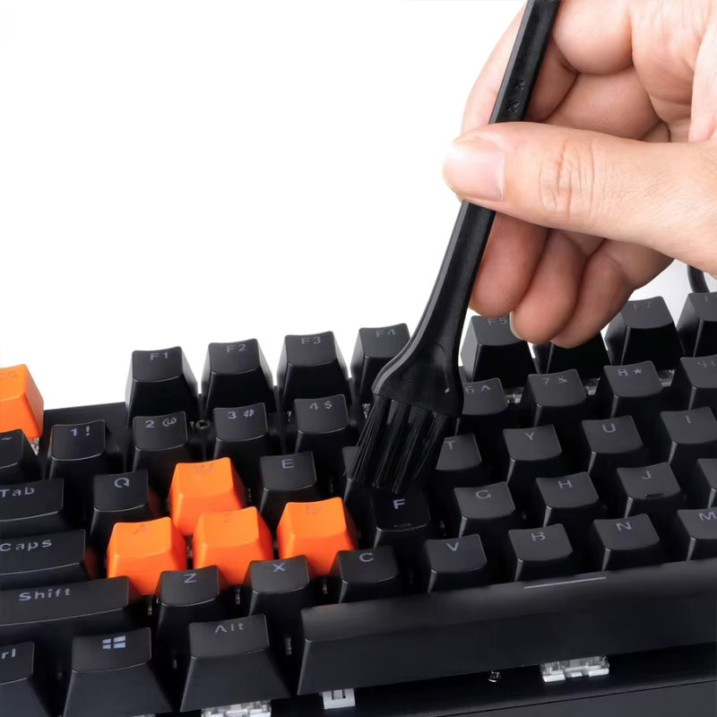 Tastenkappen-Abzieher und Schalter-Abzieher aus Edelstahl mit 2-teiliger Tastatur-Reinigungsbürste in Schwarz für mechanische Tastaturen - Bild 4