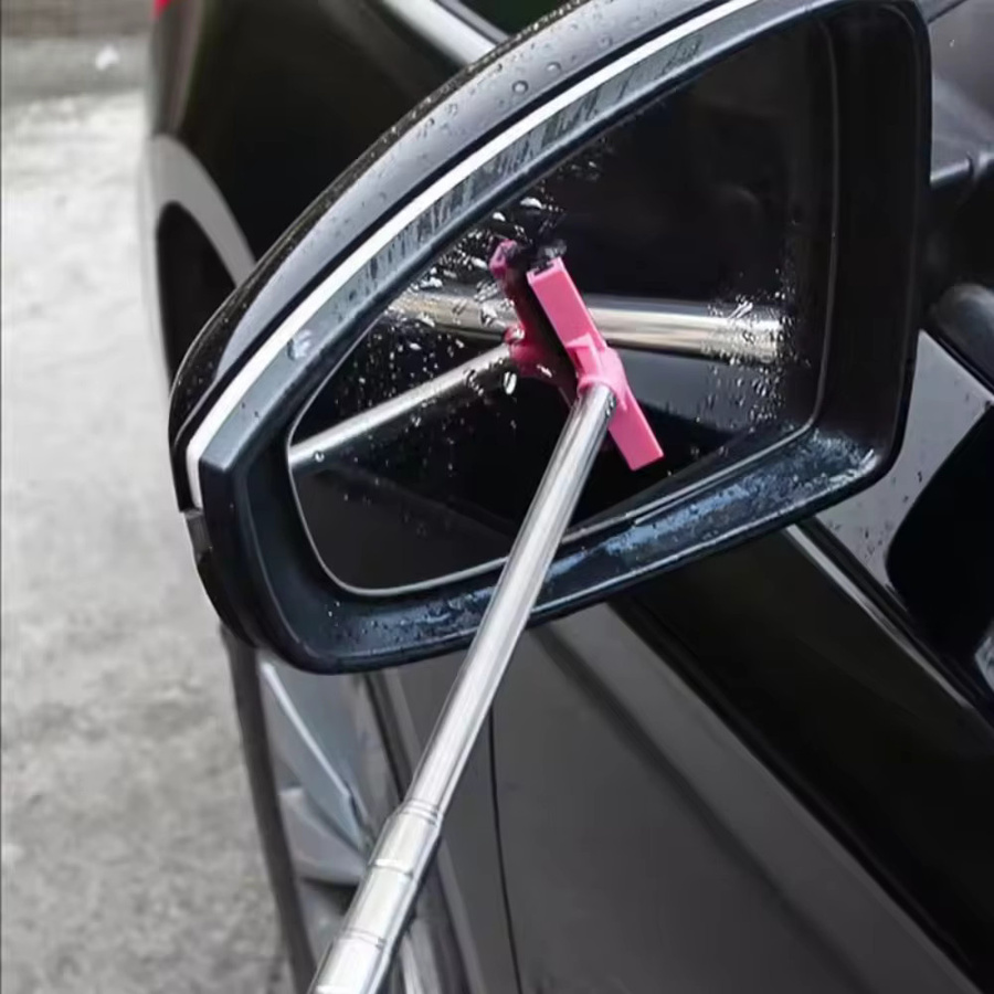 Untior Teleskop-Fensterrakel mit Schaber in Pink für die Glasreinigung am Auto - Bild 4