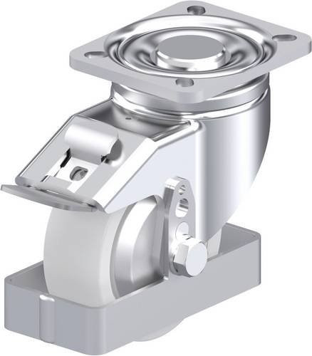 Blickle Stahlblech-Lenkrolle LH-SPO 100K-1-FI-FA-FS in Silber, Rad-Durchmesser: 100 mm, Tragfähigkeit: 500 kg - Bild 1