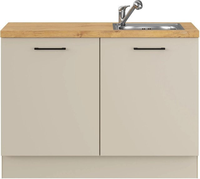 Impuls Küchen Hauswirtschaftsmodul HWR412020 in Kieselgrau mit Soft-Close-Türen, Breite: 120 cm - Bild 1