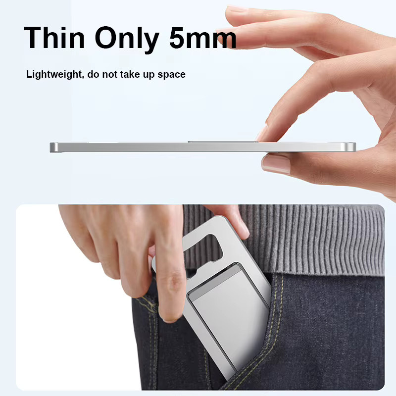 MeeGoo Universeller tragbarer Tablet-Halter aus Aluminiumlegierung für iPad und Mobiltelefone, verstellbar und flexibel, Farbe: Silber/Grau - Bild 3