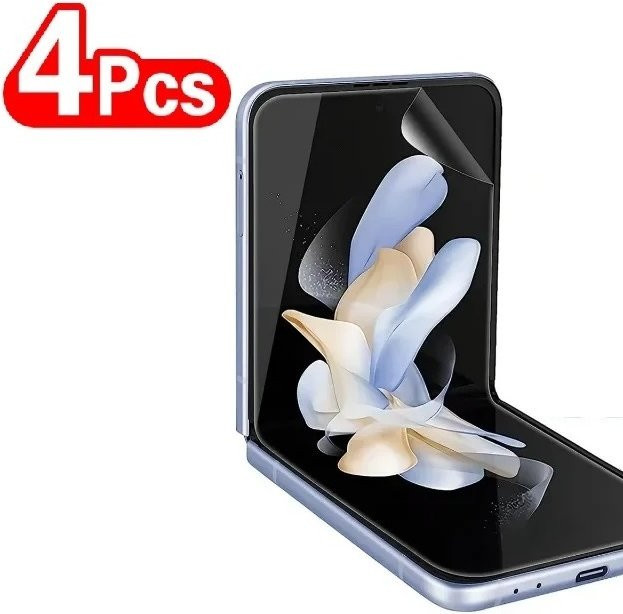 4 Stück Hydrogel Displayschutzfolie für Samsung Galaxy Z Flip 3, Z Flip 4 und Z Flip 5 5G, transparent - Bild 1