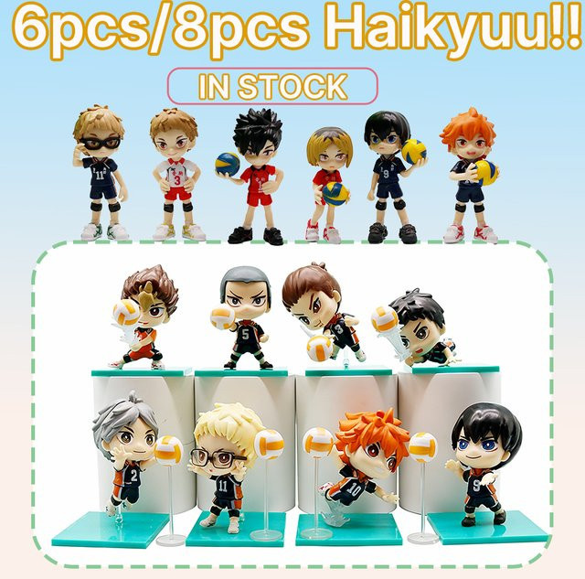 Bandai Haikyuu!! Hinata Shoyo Kageyama Tobio Mini PVC Figurines, 6-8er Set - Bild 1