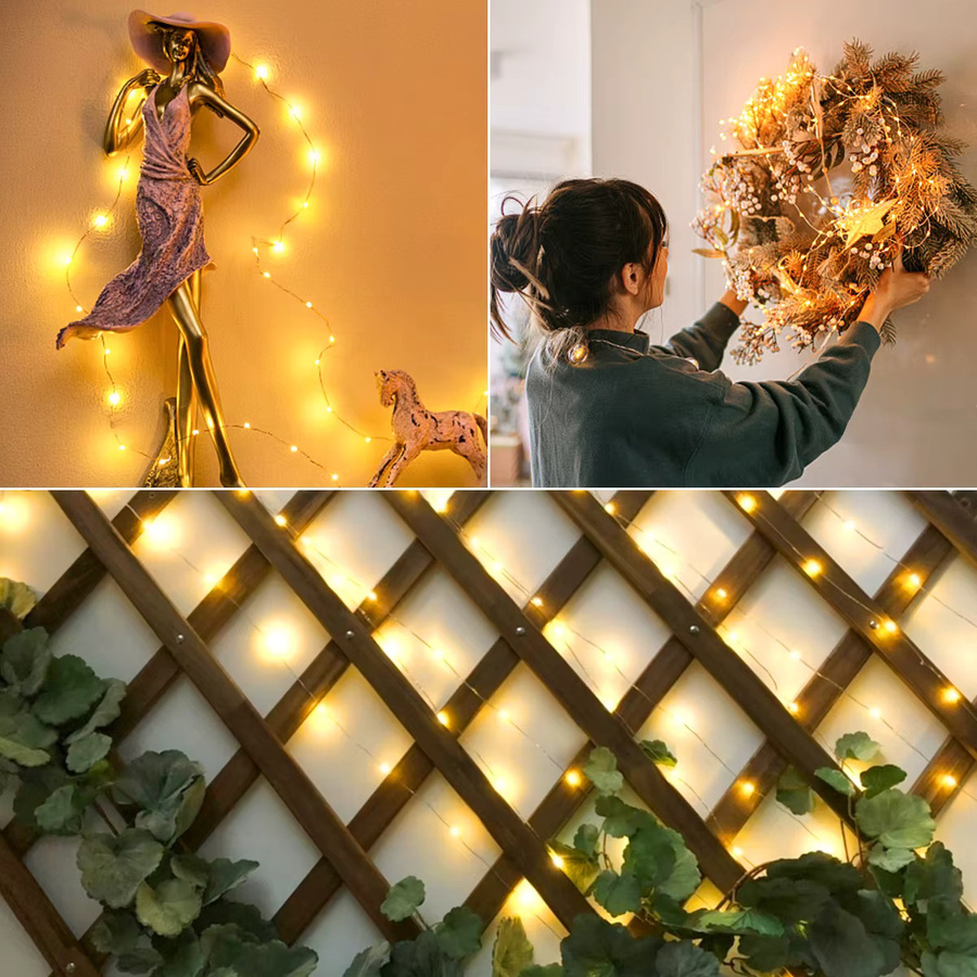 MALITAI LED Lichterkette aus Kupferdraht in Warmweiß, wasserdicht für Outdoor, Garten, Party, Hochzeit und Weihnachten - Bild 3