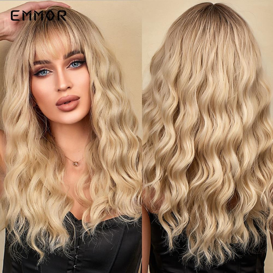 ALAN EATON Haarperücke mit Pony, Ombre Braun bis Hellblond, gewellt, Damen - Bild 1