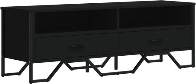vidaXL TV-Schrank Schwarz im Industrial Design aus Holzwerkstoff und Metall, B/T/H: 122 x 34 x 41 cm - Bild 1