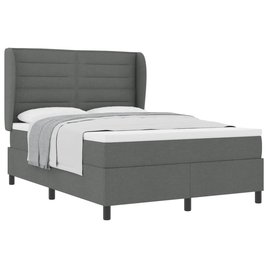 vidaXL Boxspringbett mit Matratze in Grau, modern gepolstert, B/T: 160 x 200 cm - Bild 2