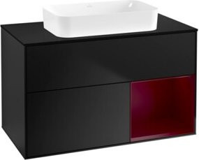 V&B Waschtischunterschrank Finion in Blau lackiert, Breite: 100 cm, Tiefe: 60,3 cm - Bild 1