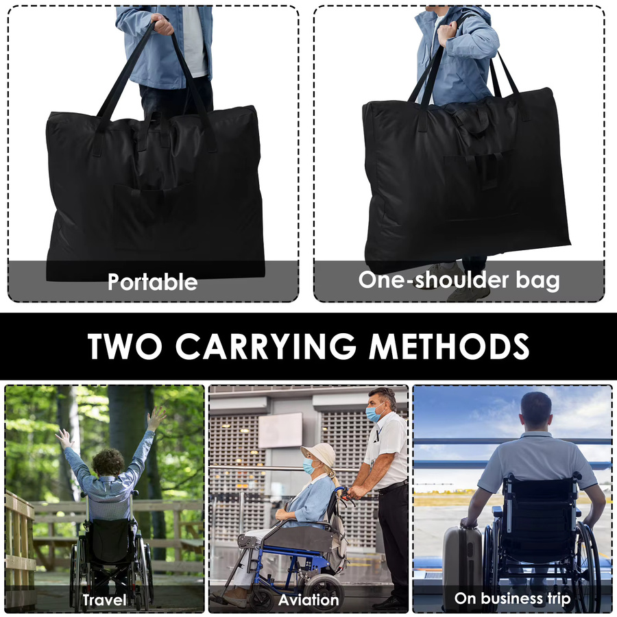 Willstar Rollator-Reisetasche aus wasserdichtem Oxford-Stoff, zusammenklappbar, Schwarz - Bild 5