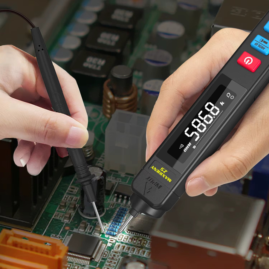 BSIDE Digitales Stift-Multimeter in Schwarz für AC-DC-Spannung, Widerstand, Kondensator, Diode und Hz - Bild 3