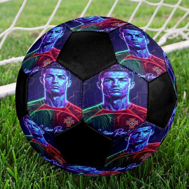 CR7 Fußball Größe 5, Hallenfußball, Blau, Bunt, ab 14 Jahren - Bild 1