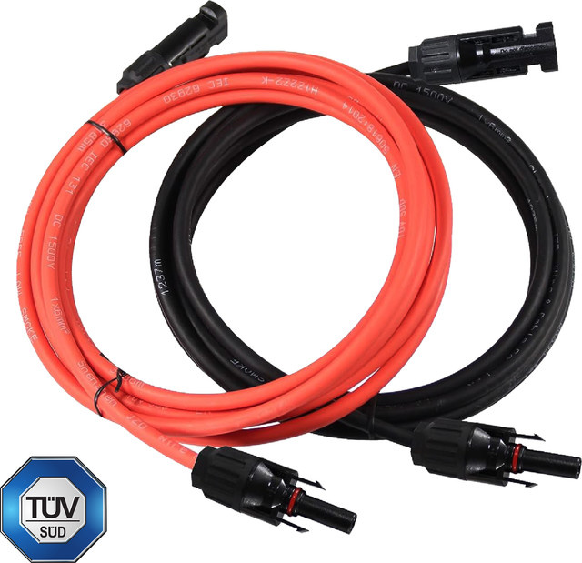 APE Solarkabel 2x10m mit Solarstecker in Rot und Schwarz - Bild 1