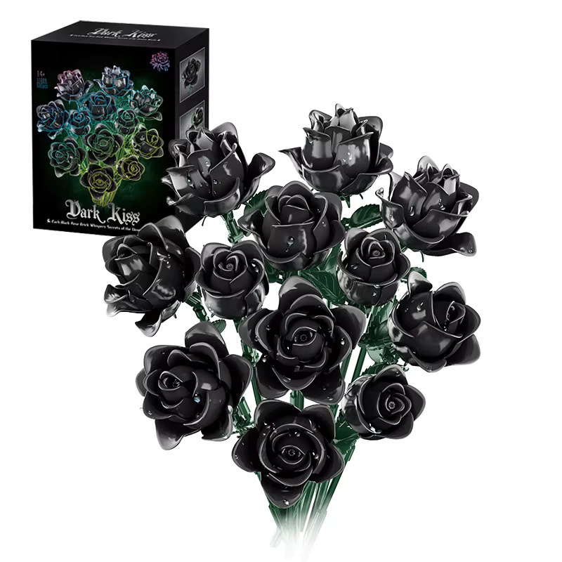 AMAZINGBLOKS Schwarze Rose Bausteine, 12-teiliges Set, ab 14 Jahren - Bild 1