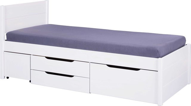 Inter Link Funktionsbett Efetivo in Weiß mit Stauraum, Nachtkommode und Lattenrost, B/T/H: 90 x 200 x 209 cm - Bild 1