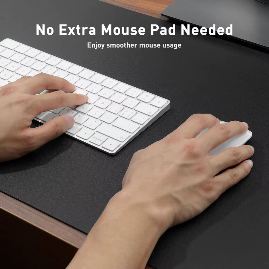 YSAGi Schreibtischunterlage aus PU-Leder in Schwarz oder Blau, rutschfestes Desk Pad für Büro und Tastatur, Breite: 60,0 cm, Tiefe: 30,0 cm - Bild 3