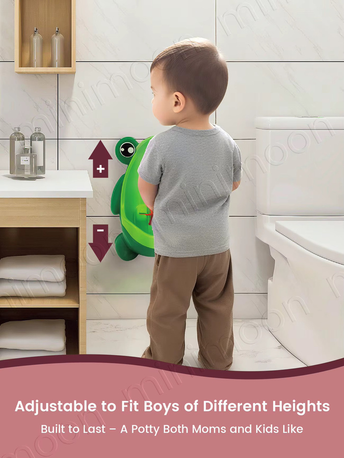 Momo & Dudu Toilettentrainer Frosch-Töpfchen für Jungen in Blau oder Grün mit Zielhilfe zum Üben des Stehend-Pinkelns - Bild 4