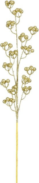 House of Seasons Künstlicher Beerenzweig in Gold für Weihnachten, 80 cm - Bild 1