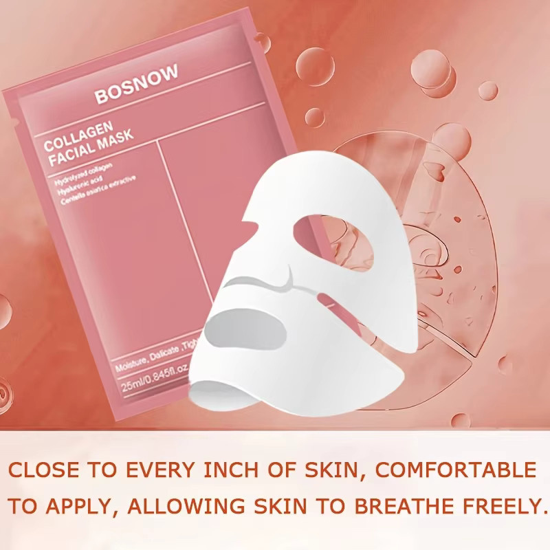 Bosnow Bio-Kollagen-Maske, Gesicht, Trockene Haut, Unisex - Bild 4