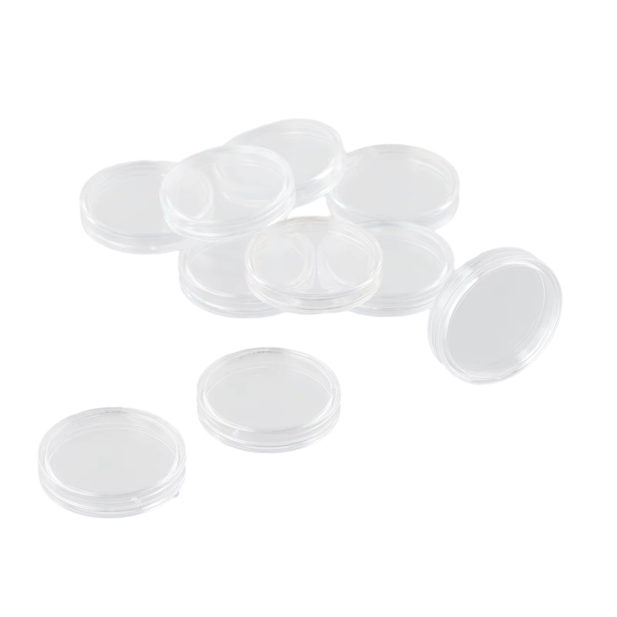 100 Stück Runde Münzhalter aus Kunststoff, Transparent, Durchmesser: 26 mm - Bild 2