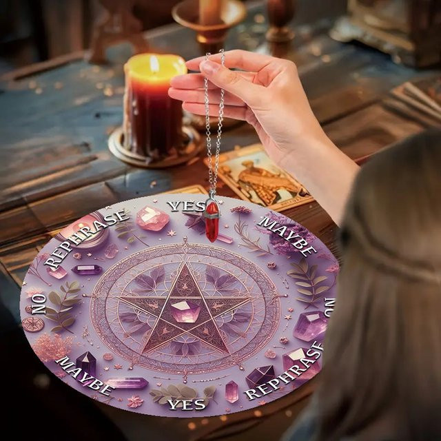 Crystal & Star Astrology Gummi-Pendelbrett in Lila für Wahrsagerei und Altar-Dekoration - Bild 1