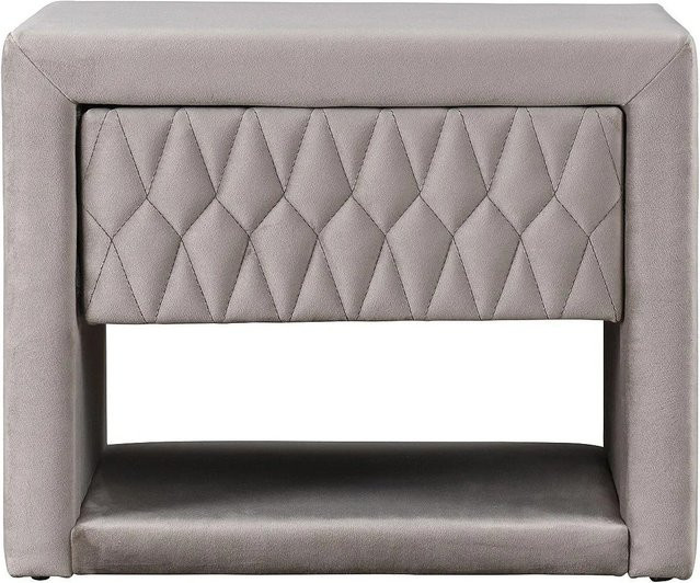Nachttisch Daniele von Vente-unique in Beige mit geometrischem Art-Deco-Design, Breite: 50 cm - Bild 1