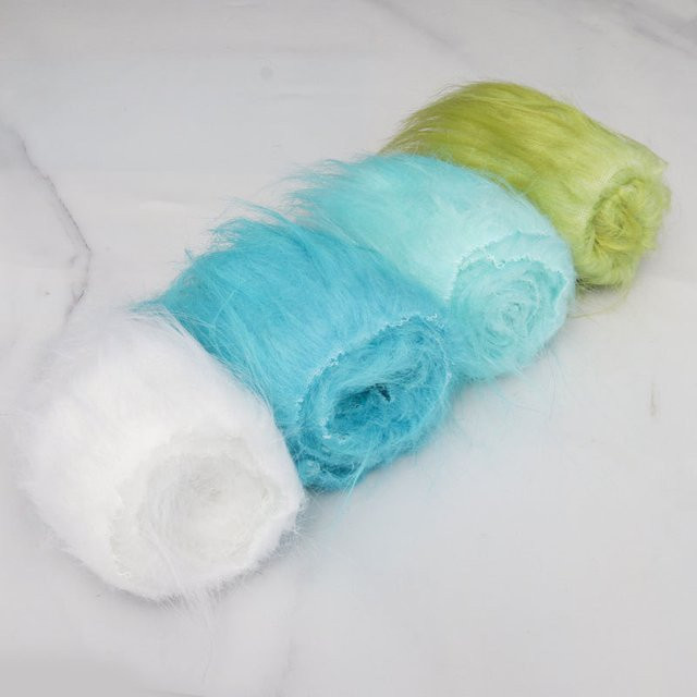 14-farbiges Kunstfell-Plüschstoff-Set aus Polyester und Baumwolle für Handarbeiten und Puppenhaar, Multicolor - Bild 1