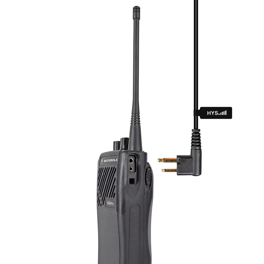 HYS 2-poliges G-förmiges In-Ear-Ohrhörer-Headset mit PTT-Mikrofon in Schwarz für Motorola CP040, CP200 und XTN446 Funkgeräte - Bild 2