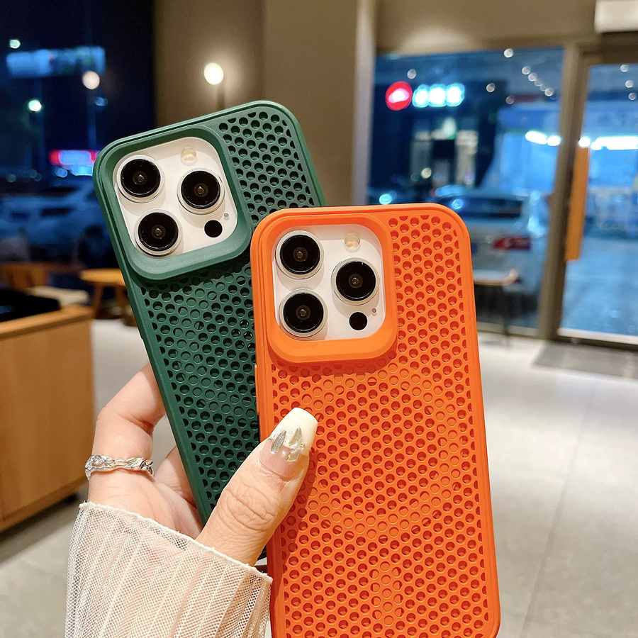DIXSG MagSafe Schutzhülle für iPhone 12 bis 16 Pro Max Plus, atmungsaktive und stoßfeste Case mit Wärmeableitung, Farbe: Orange - Bild 2