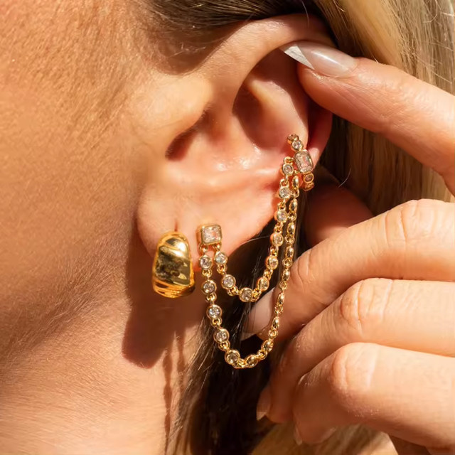 ATJMLADY Ohrring, Zirkonia, Gold, Damen - Bild 1