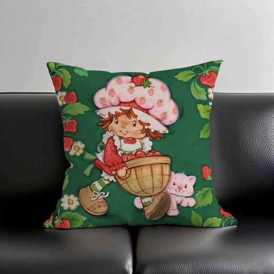 S-Strawberry S-Shortcake-eS Kissenbezug mit grafischem Muster in Grün, quadratisch, B/T/H: 40 x 40 x 40 cm - Bild 4