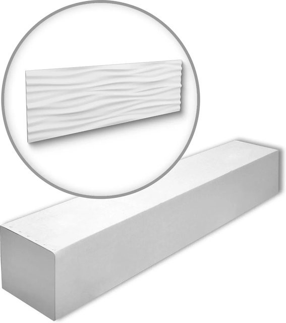 NOEL & MARQUET NMC LIQUID-Box ARSTYL 3D Wandpaneele Set aus Polyurethan Hartschaum in Weiß, 2,58 m2 mit 6 Zierelementen - Bild 1