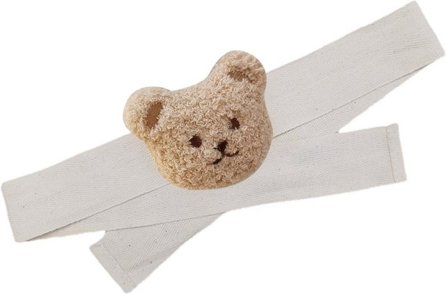 Vorhang Raffhalter mfySpace mit besticktem Bärenkopf in Beige zur Dekoration für das Kinderzimmer - Bild 1