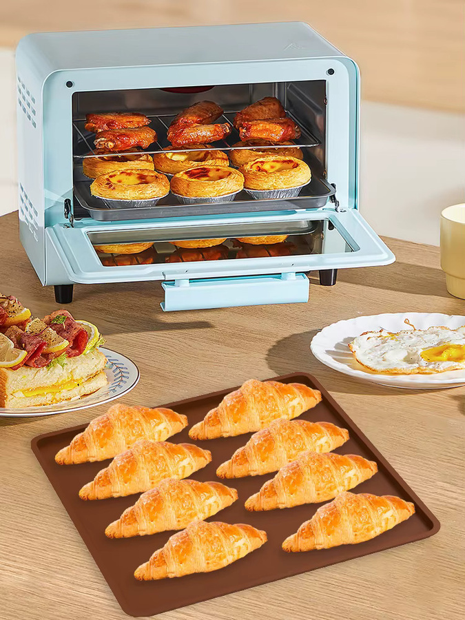 Willstar Silikon Backmatten Set, antihaftbeschichtete Backbleche für Obst, Kuchen und Brot, Braun - Bild 6