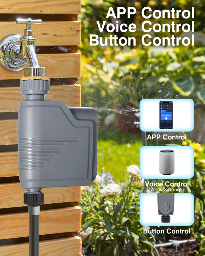 Tuya Smart Zigbee Bewässerungs-Timer IHOMECAM mit integriertem Wasserfluss-Recorder und Flow-Control in Grau - Bild 5