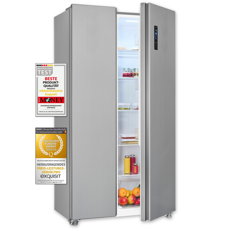Exquisit Side by Side Kühlschrank SBS546-40E in Silver mit No Frost und Dynamic Cooling - Bild 2