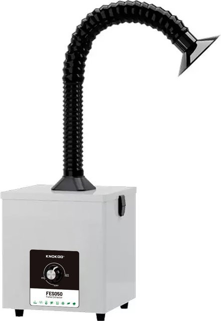 KNOKOO Industrieller Lötdampfabsauger mit HEPA-Filter und Metallgehäuse in Weiß, B/T/H: 19,0 x 21,0 x 19,0 cm - Bild 1