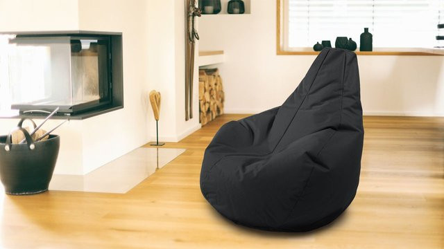 Outdoorfähiger Gamer Sitzsack von Kinzler in Schwarz, B/T/H: 100 x 100 x 100 cm - Bild 1