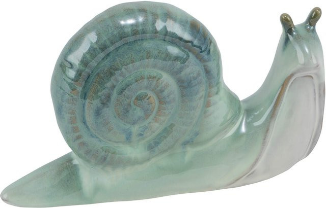 Deko-Figur Schnecke aus Keramik in Creme, Salbei und Beige - Bild 1