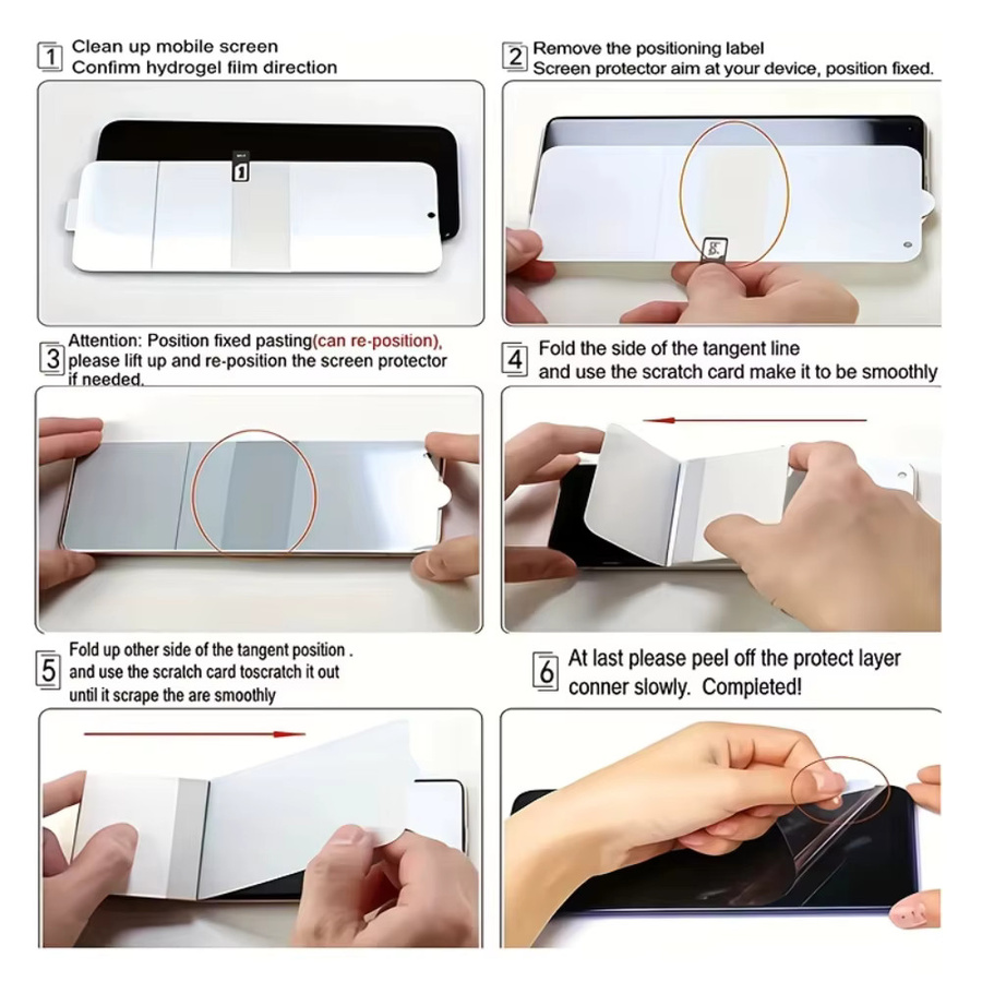 3er-Pack Hydrogel Displayfolie für Samsung Galaxy S25 Ultra, S24, A56 5G, A55 5G, S23 Plus, A05, S22, A53, A35, A05s, A13 5G, S21 FE, transparent - Bild 5