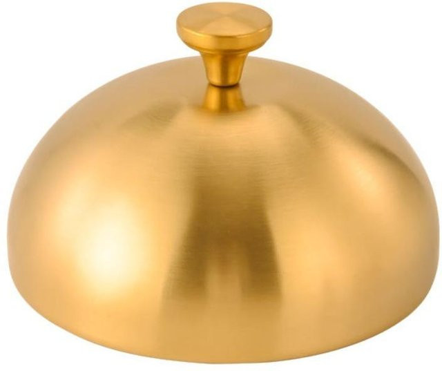 Yusgiang23212 Runde Kuppel Burgerhaube aus Edelstahl in Gold, Durchmesser: 14 cm - Bild 1
