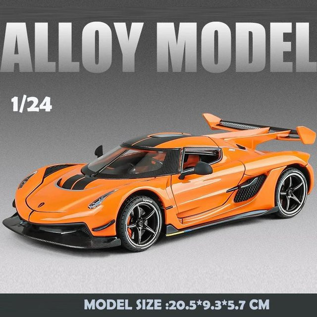 Linyi toy car Jesko Sportwagen Modell, 1:24 Skala, Metall, mit Sound und Licht, ab 4 Jahren - Bild 1