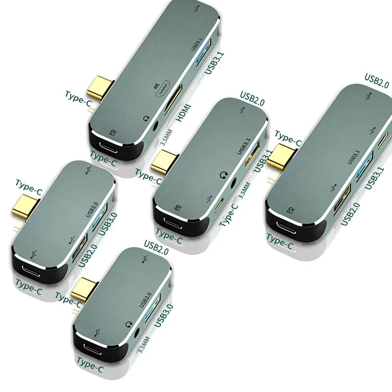 BSN USB-C zu HDMI und 3,5mm Klinke Adapter mit USB PD Konverter Hub Dockingstation für MacBook, Grau - Bild 2