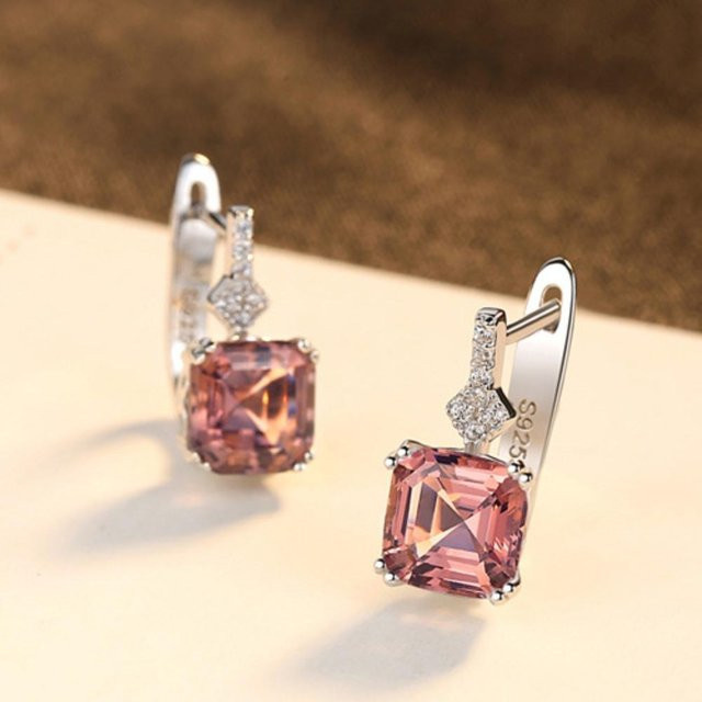Umcho Ohrringe 925 Silber, rosa, Zirkonia, Damen - Bild 1