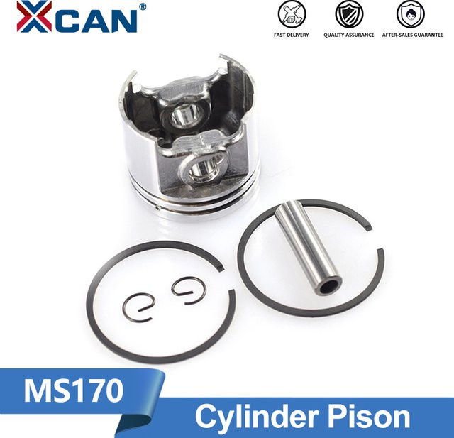 XCAN Zylinderkolbenring-Bolzensatz für MS170 Kettensäge, 37mm, Silber - Bild 1