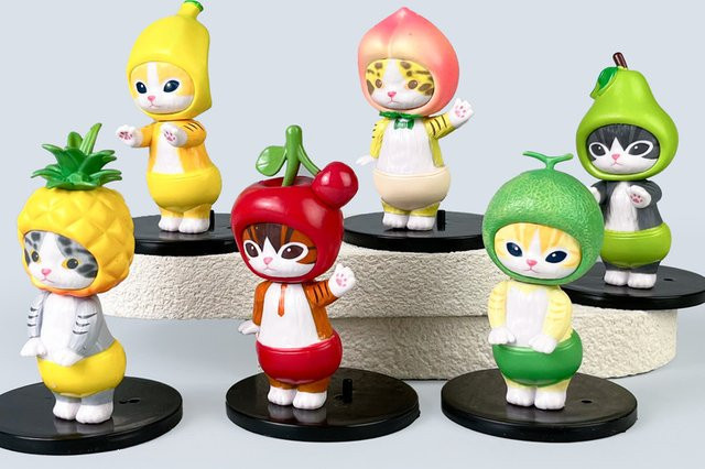 TAKARA TOMY Mofusand Hai-Katze Früchte-Serie, Figur, 6-teiliges Set - Bild 1