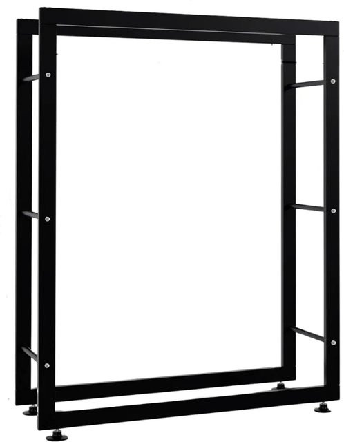 DELUKE Kaminholzregal aus Metall in Schwarz, modernes Brennholzregal für den Innenbereich, B/T/H: 80 x 25 x 100 cm - Bild 1