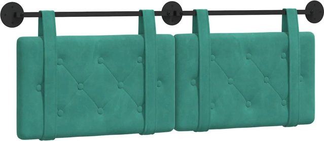 vidaXL Wandmontiertes Kopfteil aus Samt in Türkis, B/H/T: 130 x 55 x 5 cm - Bild 1