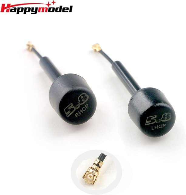 HappyModel 5.8GHz 2.5db Lollipop Omni-Winkelantenne RHCP LHCP UFL in Schwarz für Crux35 HD Freestyle Drohnen - Bild 1